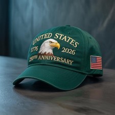 United States 1776  2026 250th Anniversary Eagle Embroidered Patriotic Hat USA