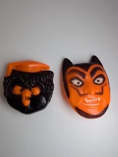 Vintage Halloween Plastic Clicker Noisemaker Owl Devil Fun World Click Trick