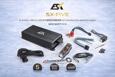 ESX SX-FIVE 5-Kanal MINI Class D Verstärker mit kompakten Abmessungen 600 WRMS