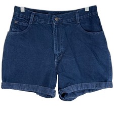 Vintage Gitano Jeans Womens High Waisted Denim Shorts Dark Wash Cuffed Size 12