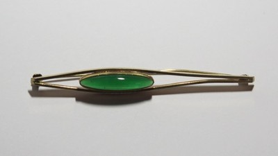 Anstecknadel Chrysopras Heilstein Double 8cm