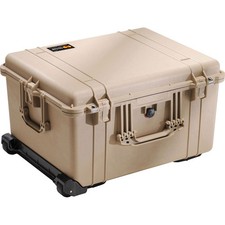 Pelican 1620 Watertight Hard Case with Cubed Foam Interior  Wheels - Desert Tan