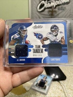 2019 Absolute Team Tandem AJ Brown/Corey DavisDual PLAYER USED/WORN Mem #/199