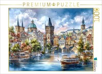 Calvendo Puzzle Prague - Charles Bridge | 1000 Pieces, Finished Size 25.2 × 18.9