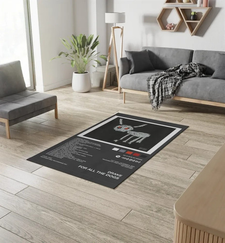 Drake For All The Dogs Album Cover Rug Indoor Area Rug Floor Mat Music ...