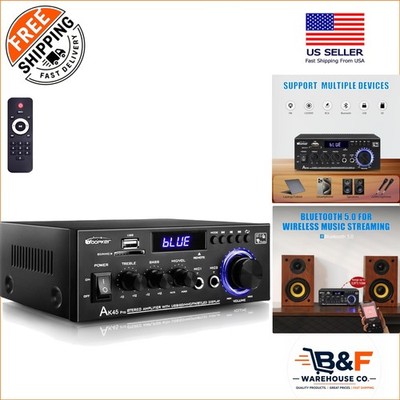 AK45 Pro Bluetooth 5.0 Home Audio Amplifier - 800W, 2.0 Channel & MIC Inputs