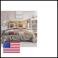 Yayiday Oversized Queen Bedspreads Patchwork Quilt Set - 100 Cotton