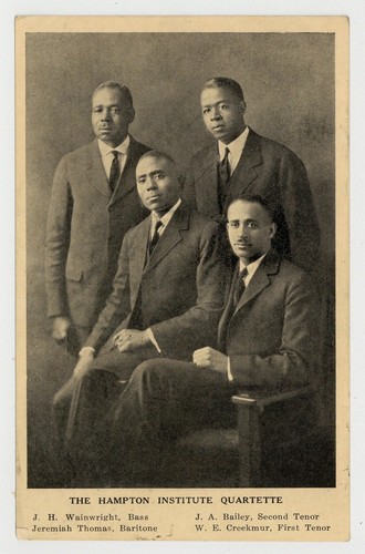 Hampton Institute Quartette 1920 African American Black Music Singer Card J15201