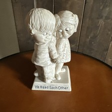Vintage 1970 R W Berries Statue We Need Each Other Love Couple USA Cute Figurine