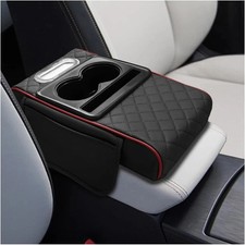 Leather Car Center Console Cover, Universal Automotive Armrest Booster Cushion,
