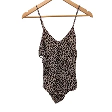 Acacia Florence One Piece Swimsuit Bathing Suit Snow Leopard Side Cutouts