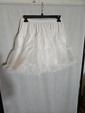 Vintage Girls Size Large White Crinoline Peek-A-Boo Slip 18   Length Petticoat