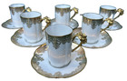 france CHOCOLATE POT 6 CUPS + 6 SAUCERS limoges ENCRUSTED GOLD w.g. & co WM. GUE — photo 2