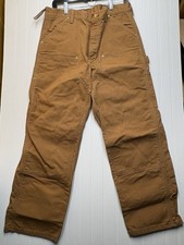 VTG 90s Carhartt 62W B01 Double Knee Duck Dungaree Made In USA 36 X 30