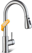 Brushed Nickel Pull Down Kitchen Faucet - Modern High Arc Design