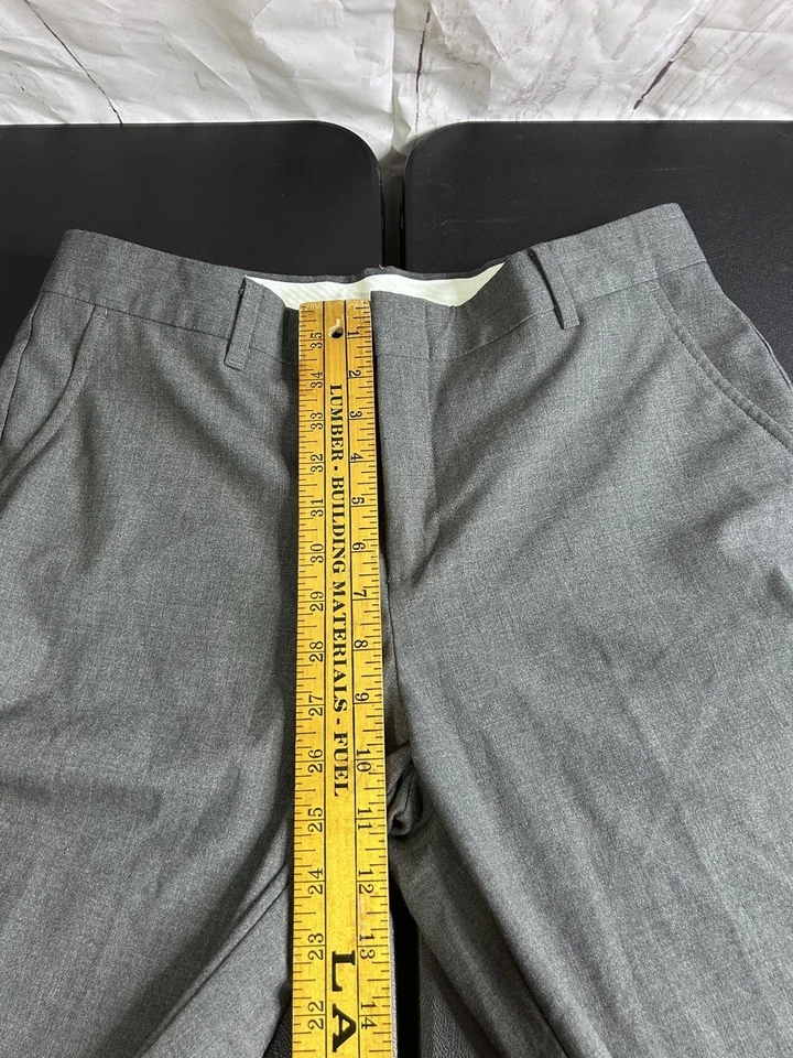Chaps Dress Pants Mens 40x30 Gray Flat Front Slacks Work Office Trousers Formal - Image 3 of 4