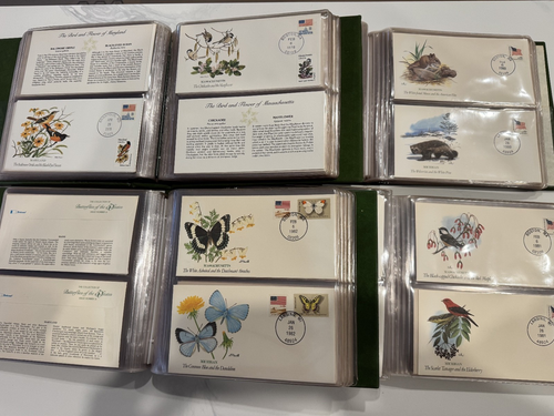200 50 usps stamps STATES BIRDS FLOWERS SONGBIRDS WILDLIFE 1980's 4 albums - Afbeelding 12 van 24