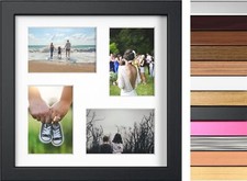 MULTI PICTURE PHOTO FRAME FOR 4 IMAGES OF 6"X4" WITH QUALITY WHITE MOUNT