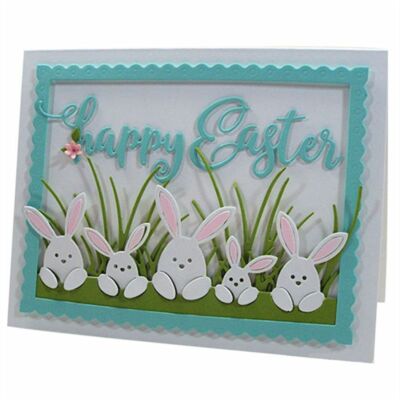 Easter Eggs Grass Border Cutting Dies Greeting Card Scrapbook Stencil DIY Crafts
