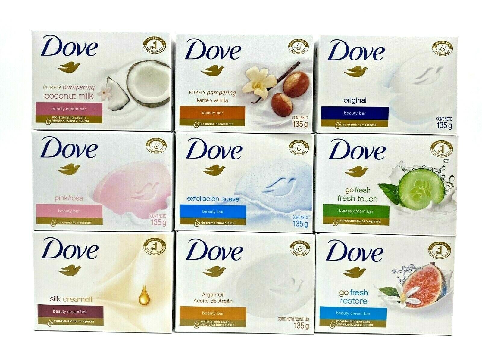 Dove Beauty Soap Bar Assorted scent 14 Pack 4.75oz /135G (Create your own combo)