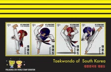 St. Vincent 2014 - Taekwondo of South Korea Philakorea - Sheet of 4 Stamps - MNH
