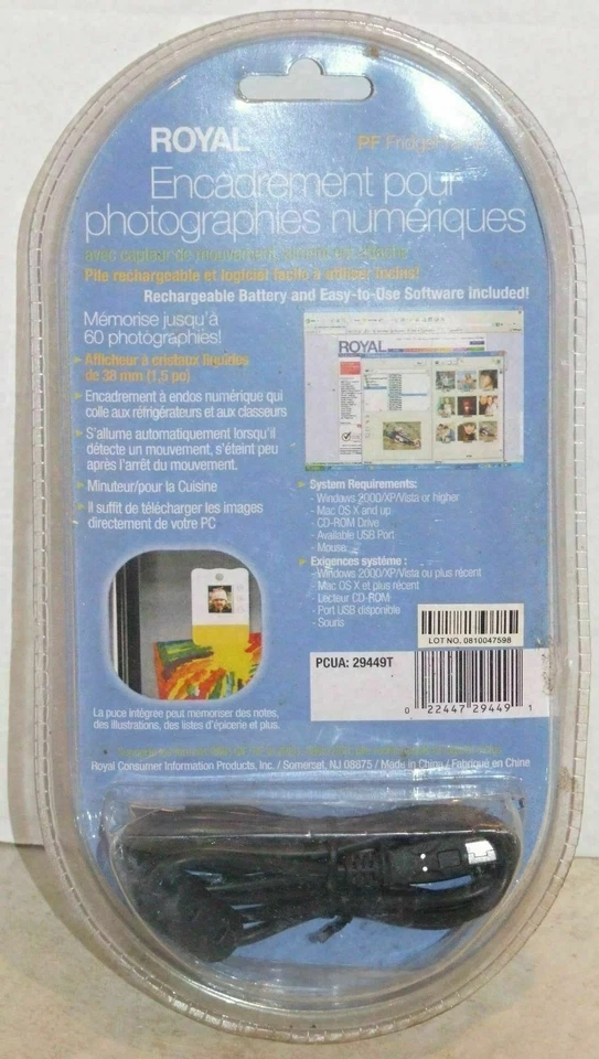 NEW Royal Digital Photo Frame with Motion Sensor, Magnet & Clip - Image 3 of 4