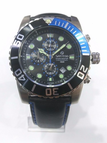 Sartego Ocean Master sports Chronograph 200 meter Leather band watch SPC71-L - Picture 2 of 5