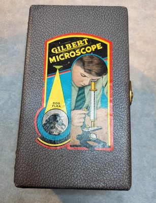 1954 Vintage  S-16 Gilbert Microscope and Carrying Case, Science, biology nature