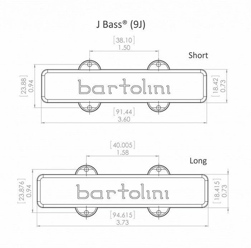 NEW Bartolini 9J1 4-String Jazz Bass Pickup Set Fender Jazz Bass Neck & Bridge - Picture 2 of 2