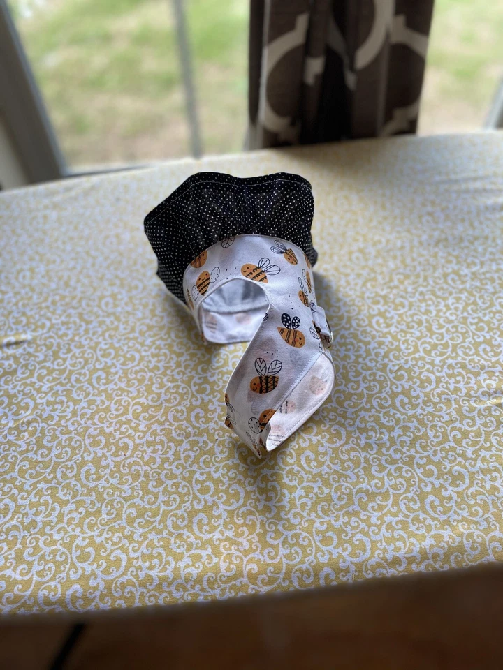 Handmade Ruffle Pet Harness Easy On Off Tiny Teacup Dog Puppy Clothes Bee Love - Image 3 of 4