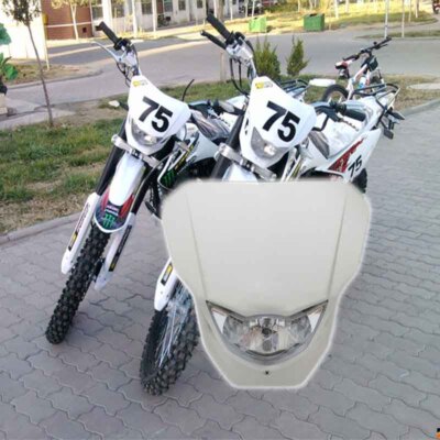 White H4 60w Street Fighter Headlight Universal Dual Sport Bike Motocross Enduro