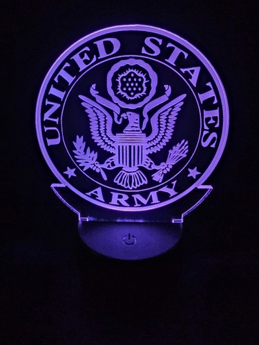 United States Army 3D LED Night Light 16 Color Changing Acrylic W/ Remote - Picture 4 of 11