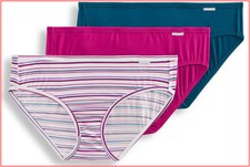 3 Pairs - Jockey Womens Supersoft BIKINI Panties - Pink Green - 9 XXL    NEW   