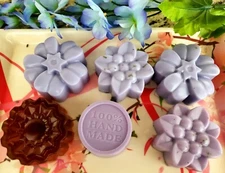 Handmade Soap- Lavender, Honey Oats, Herbal, Charcoal, Rose. Set of four.