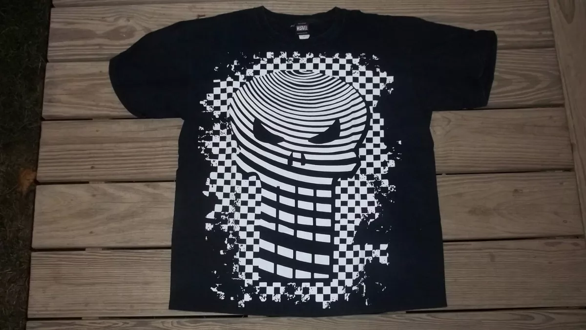 Marvel Comic THE PUNISHER Punk Rock Ska (80's Style Artwork) T-Shirt Large