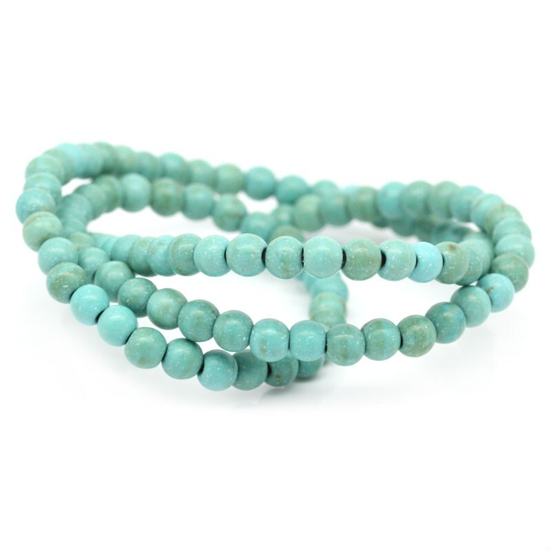Turquoise Gemstone Round Beads - Synthetic Blue Crystals - 4mm - 1 Strand 90 Pcs