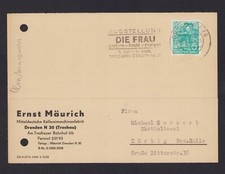 DRESDEN, Postkarte 1961, Ernst Mäurich Mitteldeutsche Kellereimaschinen-Fabrik