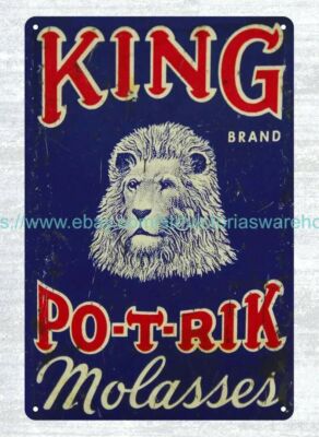 Po T Rik plaque tin signs Early 1900's KING PO T RIK Molasses metal tin sign | eBay