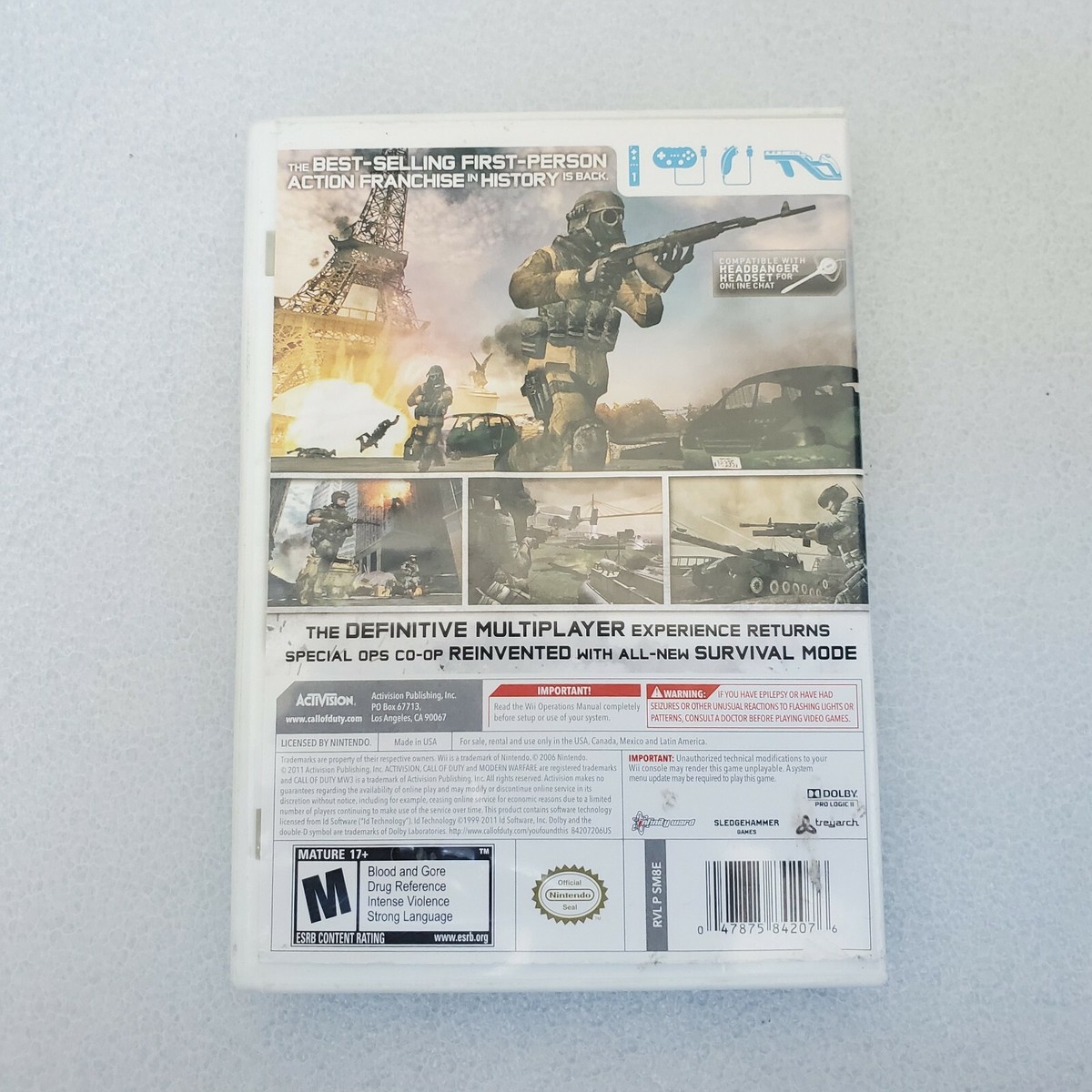 Wii Call Of Duty MW3 for Nintendo Wii Modern warfare 3 Fast