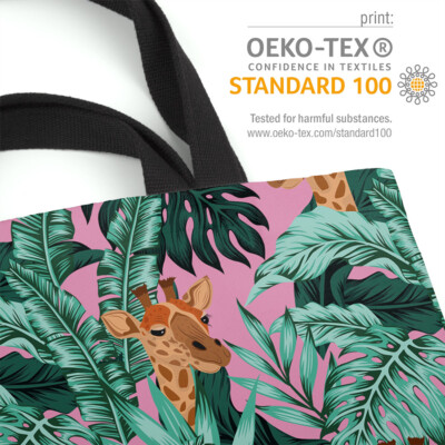 Giraffe Jungle Pink Bag Giraffe Africa Palm Tree Safari Jungle Zoo Desert  Fur