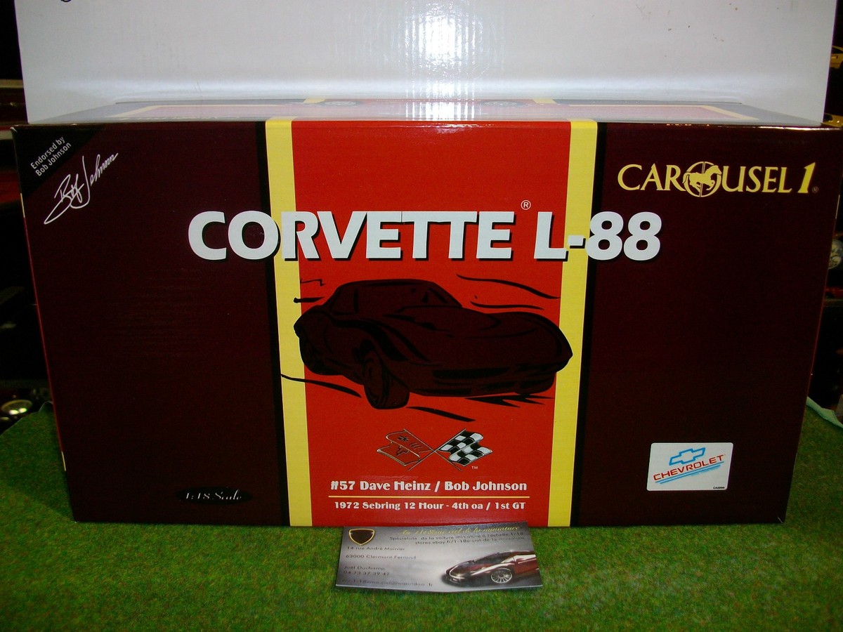 Voiture Miniature Corvette L-88 1972 Sebring 12h - Rouge - Échelle 1:18 Carousel 4601 - Occasion Rare