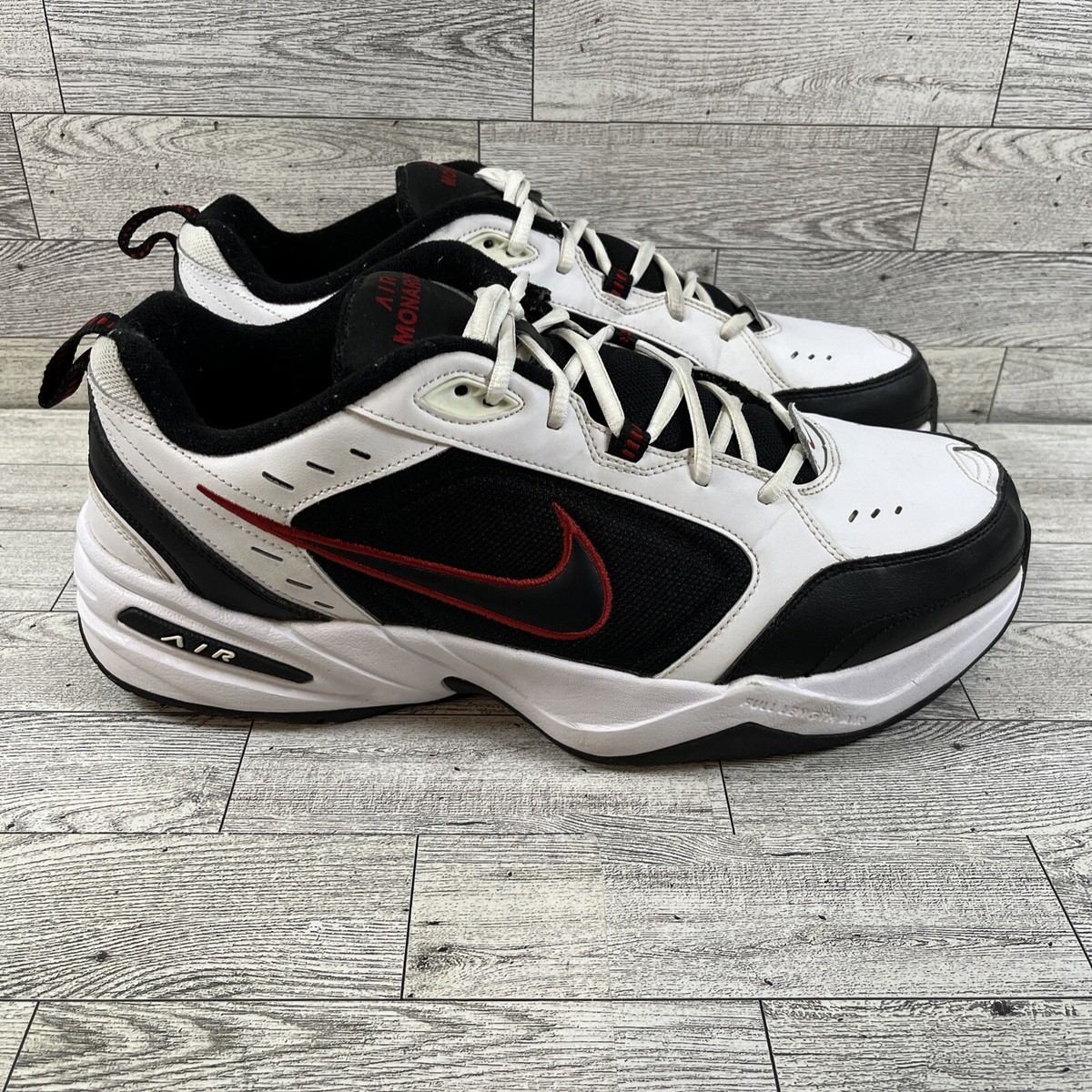 Nike Air Monarch IV White Black Shoes 416355 Red Walking Mens Size 11 Nike Air Monarch IV White Black Red Athletic Shoes 416355  main image 4