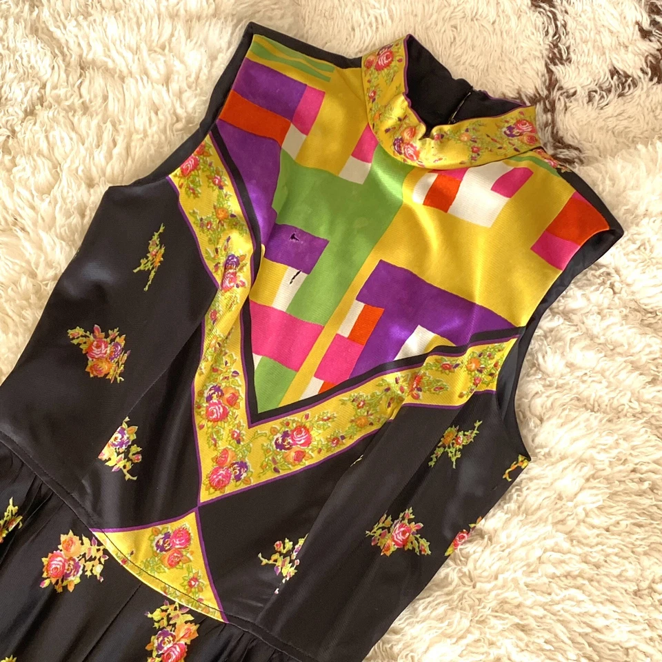 READ Vintage 60s 70s PROJECT Jumpsuit Psychedelic Day Glo Wide Leg Small S NEON - Image 4 of 4