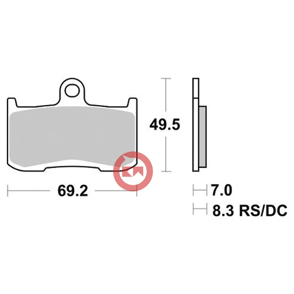 SBS 782HS KIT PASTIGLIE FRENO ANTERIORE TRIUMPH STREET TRIPLE R 675 2013-2017 Foto 2 de 4