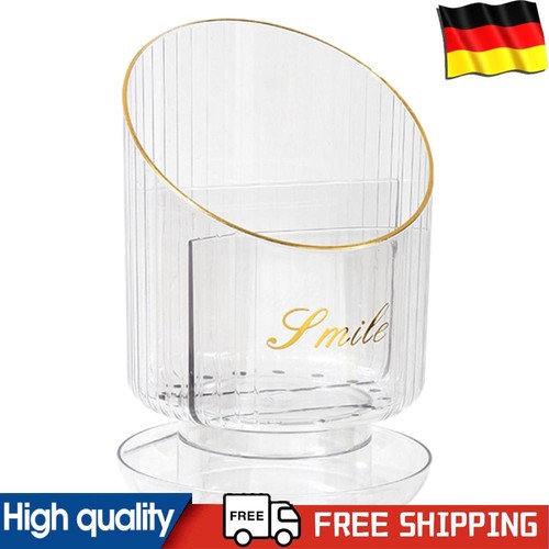 Round Makeup Organizers Portable 3 Slots Clear Makeup Brush Holder