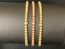 18K Gold Rose 925 Sterling Silver Ball Bracelet Stretch Elastic Balls Women Girl