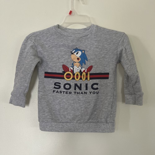 Sonic The Hedgehog Boys Faster Than You Sweatshirt Gray Xtra Small - Picture 2 of 10