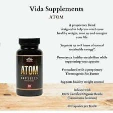 ATOM 60 capsules Metabolism Control Energy Booster Assist with Weight Management