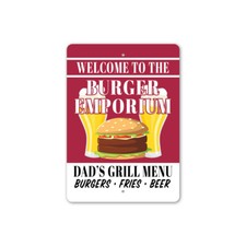 Burger Emporium Metal Sign