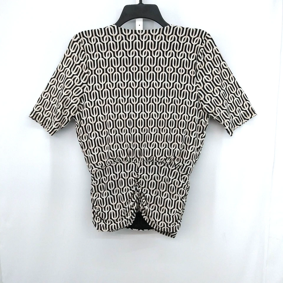 INC International Concepts Blouse Womens Size S Black White Geometric Top - Image 3 of 4